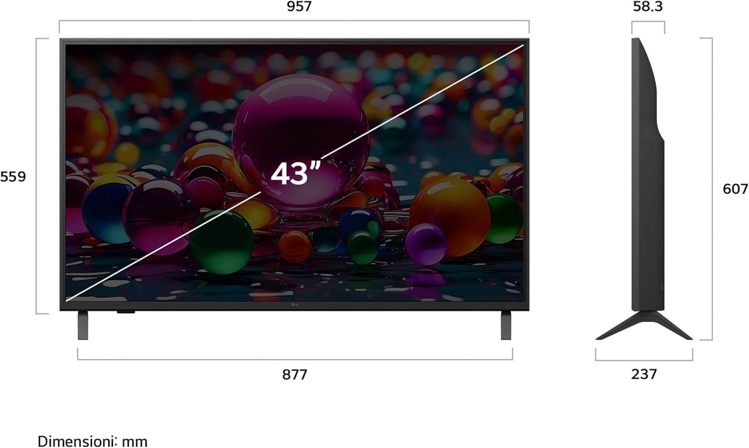 webOS UHD AI UA75 TV 43 Inch, Smart TV 4K Ultra HD, Processore α7 Gen8, webOS with AI, Filmmaker mode, HDR10, Gaming with VRR 4K@60Hz, Game Optimizer, Wi-Fi, 43UA75006LA 2025