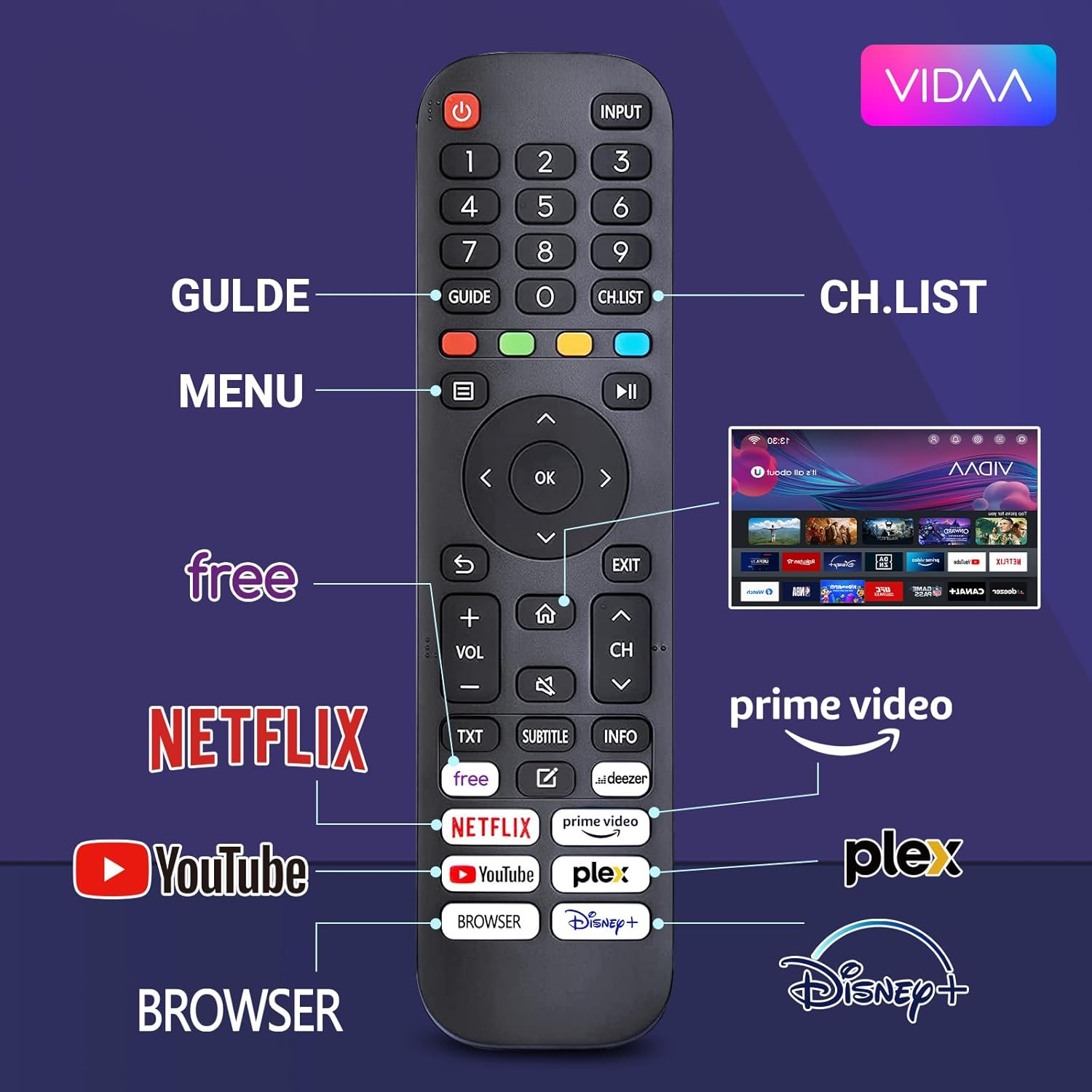 RCA Smart TV 40 Inch VIDAA Full HD Triple Tuner DVB-T/T2-C-S/S2, Wi-Fi, HDMI, USB, CI/CI+, Hotel Mode (VRS40FQ1, 2024)