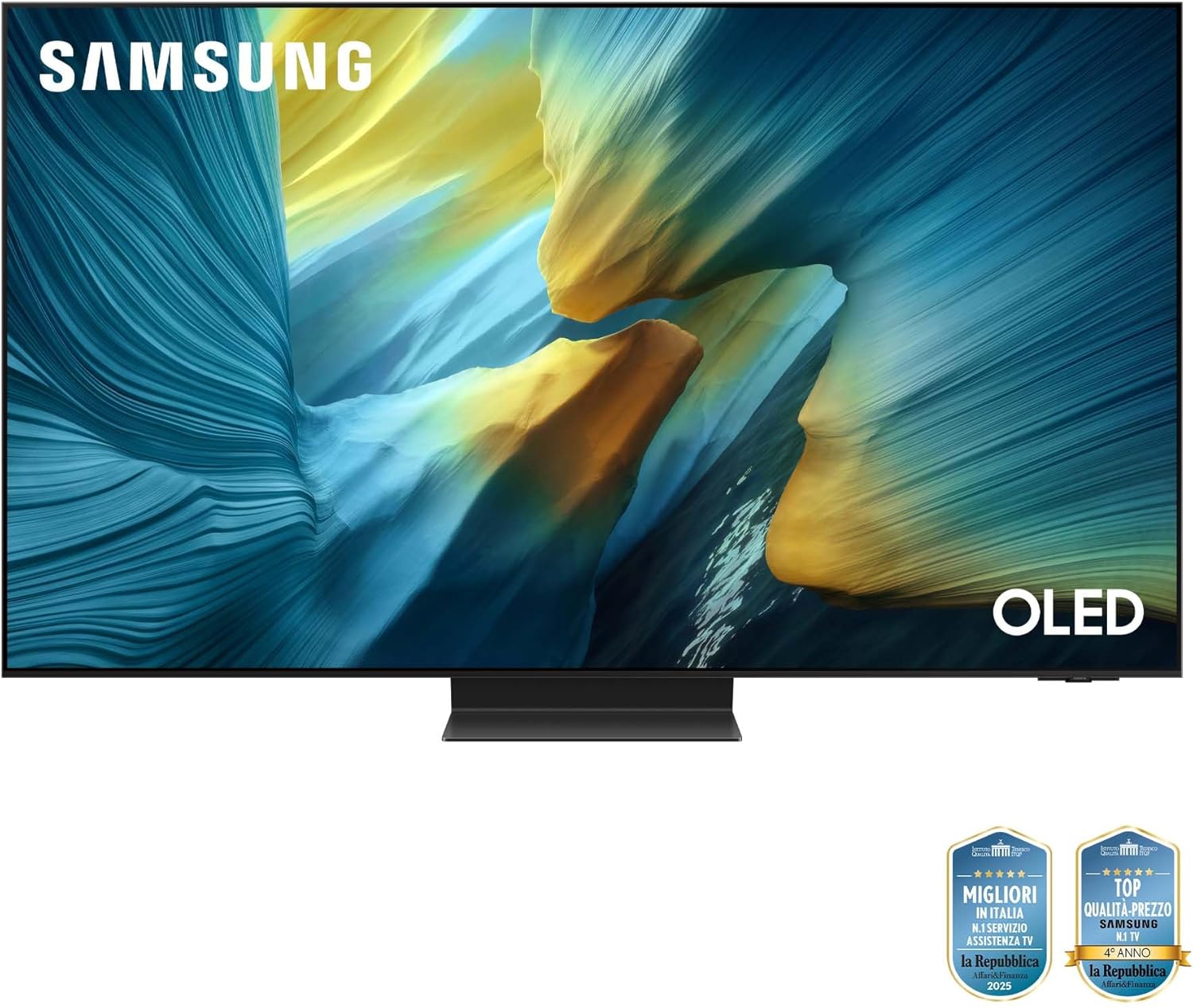 OLED 4K Vision AI Smart TV 65'' QE65S95FAEXZT, NQ4 AI Gen4 Processor, 4K AI Upscaling, Glare Free, Dolby Atmos & OTS+, Infinity One Design, PACCHETTO INTRATTENIMENTO, 2025