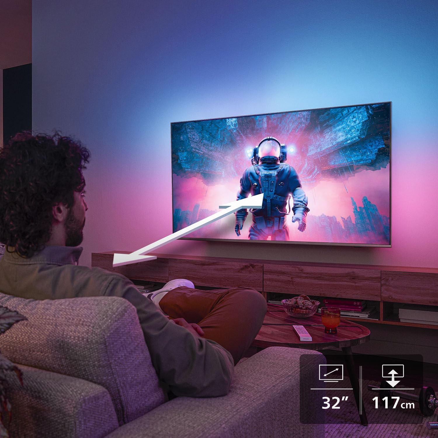 32PFS6900 HD LED Smart TV - Display 32'' with Pixel Plus, Platform Titan OS and Dolby Digital Sound - Works with Alexa and Google Voice Assistant