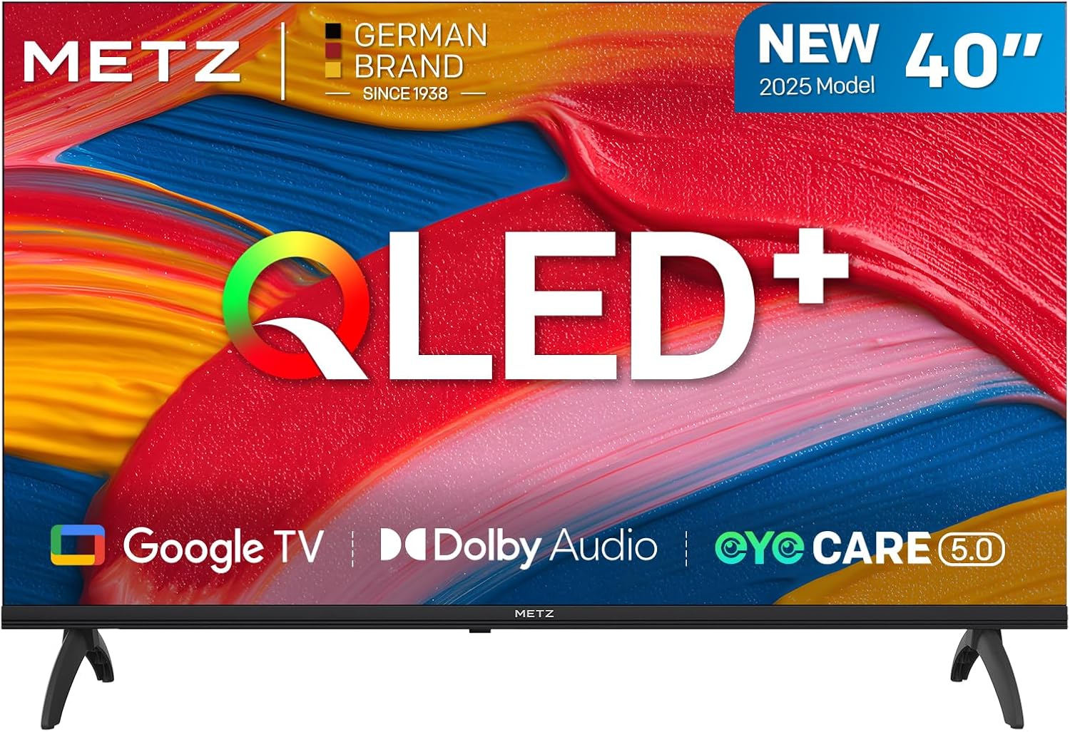 METZ QLED 40 Inch Smart TV FHD MQF7000Z, HDR10, Dolby Audio, Riduzione Luce Blu, Google TV, Googlecast, Tuner DVB-T/T2/C/S/S2/Analogico