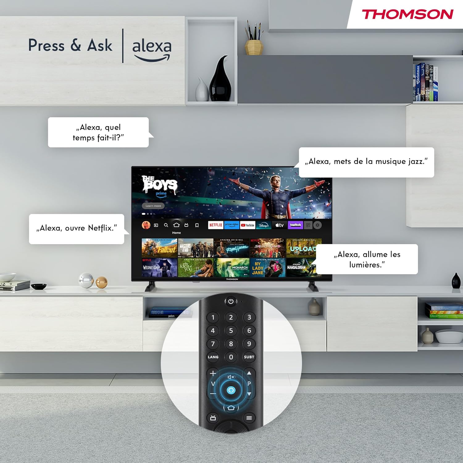 Thomson 43 Inch (109 cm) 4K UHD LED Smart TV with Fire TV, Alexa Voice Control, AirPlay, Wi-Fi, Triple Tuner(Cable/satellite/antenna), Bluetooth 5.0, HDMI, USB, AV in, CI+, 43UF4S35