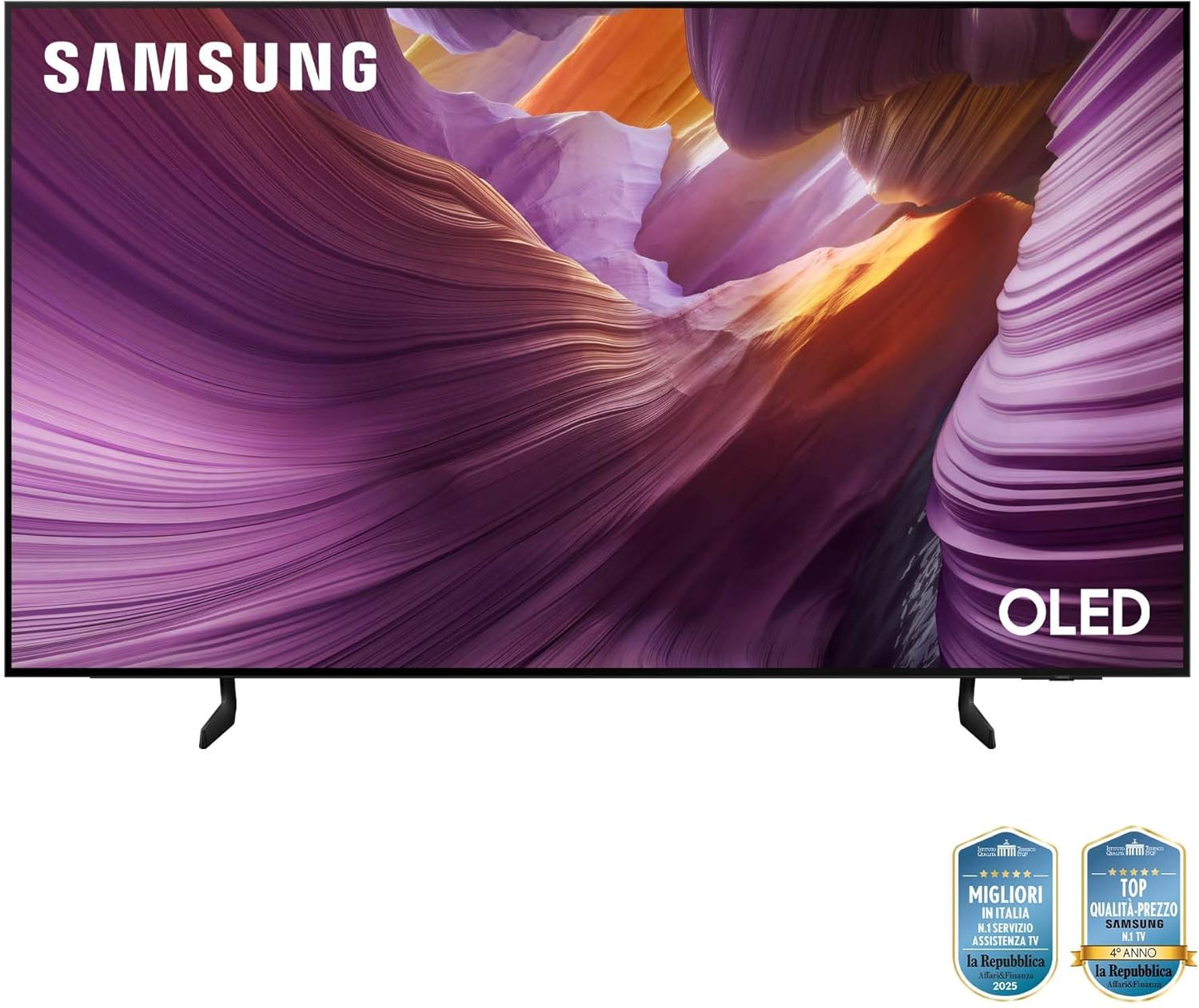 OLED 4K Vision AI Smart TV 65'' QE65S85FAEXZT, NQ4 AI Gen2 Processor, 4K AI Upscaling, Glare Free, Dolby Atmos & OTS Lite, Contour Design, PACCHETTO INTRATTENIMENTO, 2025