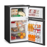 Under Counter Fridge Freezer 87L Double Door Reversible Door Black