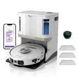 Robot Vacuum And Mop With Self-Emptying Base 60-Day LiDAR Navigation White