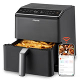 Dual Blaze Air Fryer 6.4L Top & Bottom Heating No Shaking Black