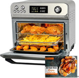 Air Fryer Oven 24L 1800W 10-in-1 Rotisserie Digital Knob Silver