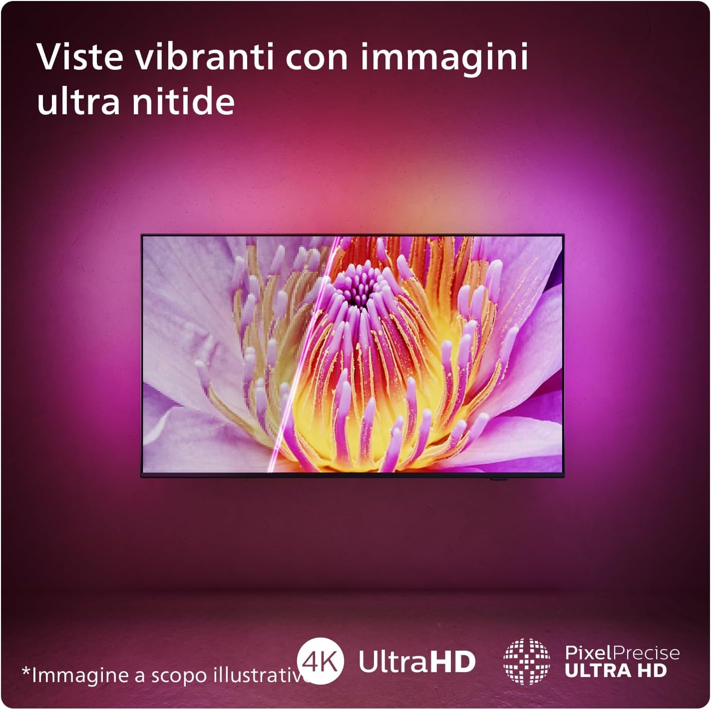 Ambilight 55PUS8109 4K LED Smart TV - Display 55'' with Platform Titan OS, Pixel Precise Ultra HD and Dolby Atmos Sound, Works with Alexa and Google Voice Assistant - Chrome Satinato