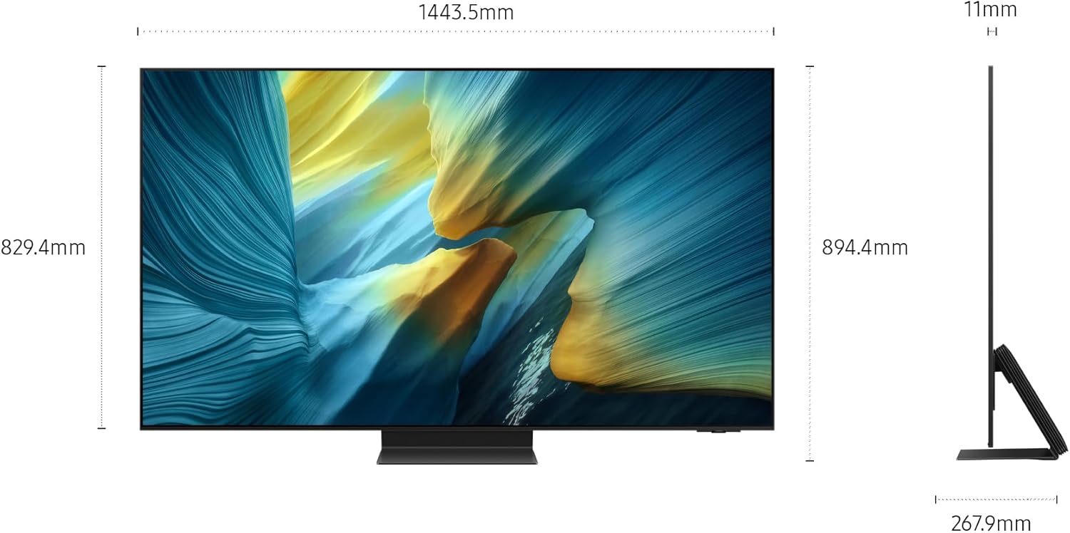 OLED 4K Vision AI Smart TV 65'' QE65S95FAEXZT, NQ4 AI Gen4 Processor, 4K AI Upscaling, Glare Free, Dolby Atmos & OTS+, Infinity One Design, PACCHETTO INTRATTENIMENTO, 2025