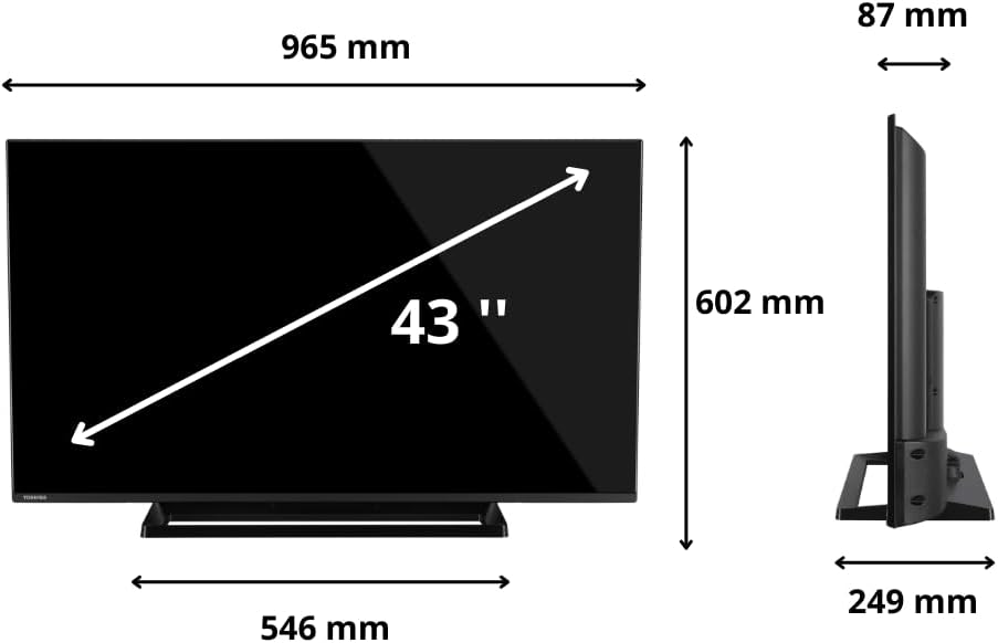 Toshiba Smart Fire TV 43 Inch Ultra HD 43UF3F63DAR, TV 4K 43 Inch with Alexa Built-in, TV LED Compatible with Alexa, DVB-T2, Technology LED, Dolby Vision, HDMI 2.1, Dolby Atmos