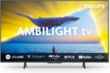Ambilight 55PUS8109 4K LED Smart TV - Display 55'' with Platform Titan OS, Pixel Precise Ultra HD and Dolby Atmos Sound, Works with Alexa and Google Voice Assistant - Chrome Satinato
