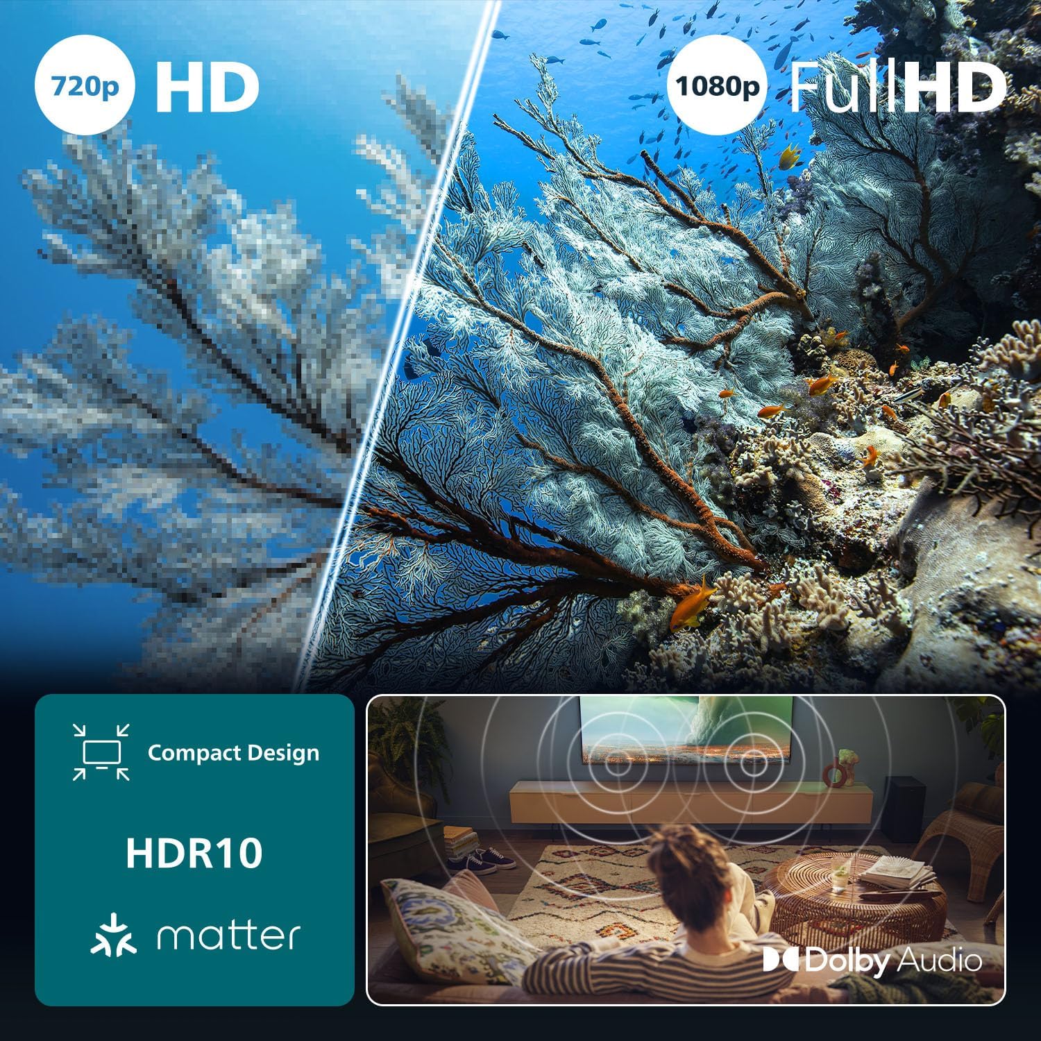 32PFS6000 HD LED Smart TV - Display 32'' with Pixel Plus, Platform Titan OS and Dolby Digital Sound - Works with Alexa and Google Voice Assistant