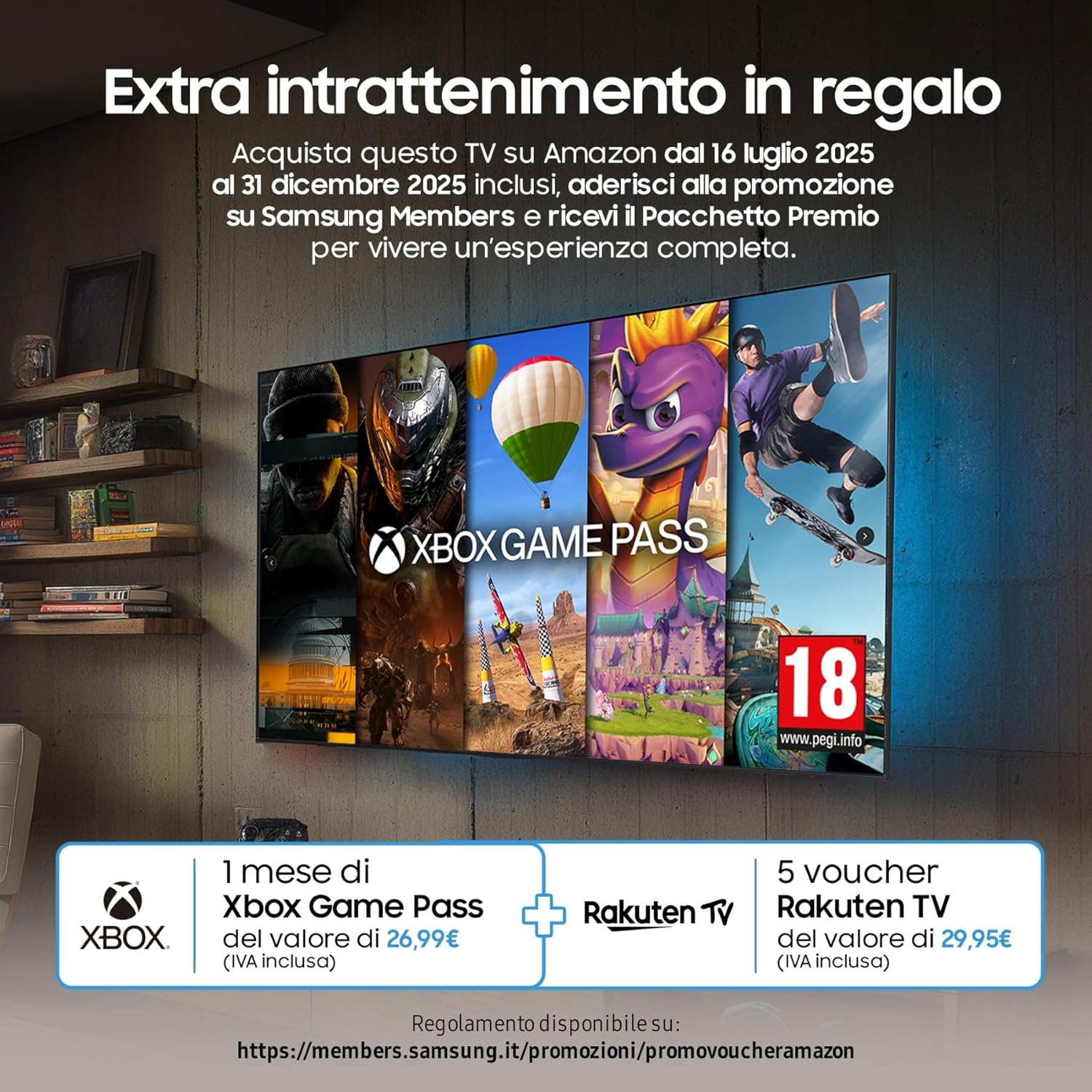 OLED 4K Vision AI Smart TV 65'' QE65S95FAEXZT, NQ4 AI Gen4 Processor, 4K AI Upscaling, Glare Free, Dolby Atmos & OTS+, Infinity One Design, PACCHETTO INTRATTENIMENTO, 2025